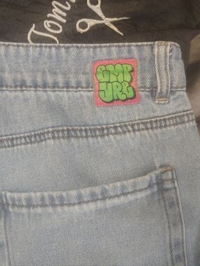 Empyre Skater Jeans with Pink & Green Logo Size 14